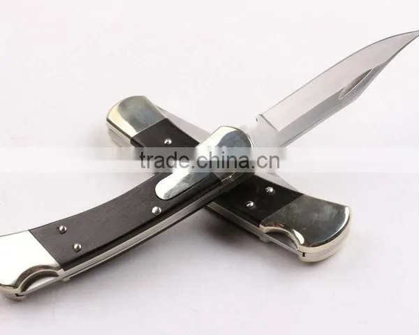OEM 440 Stainless Steel Folding Backlock Knife With Brass Handle photo-4