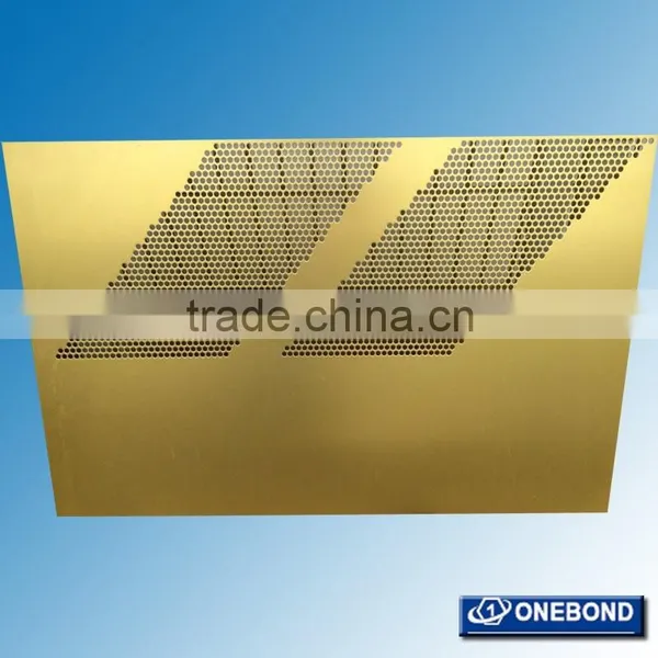 3mm Gold Matt Aluminum Perforated Ceiling Panel With PVDF