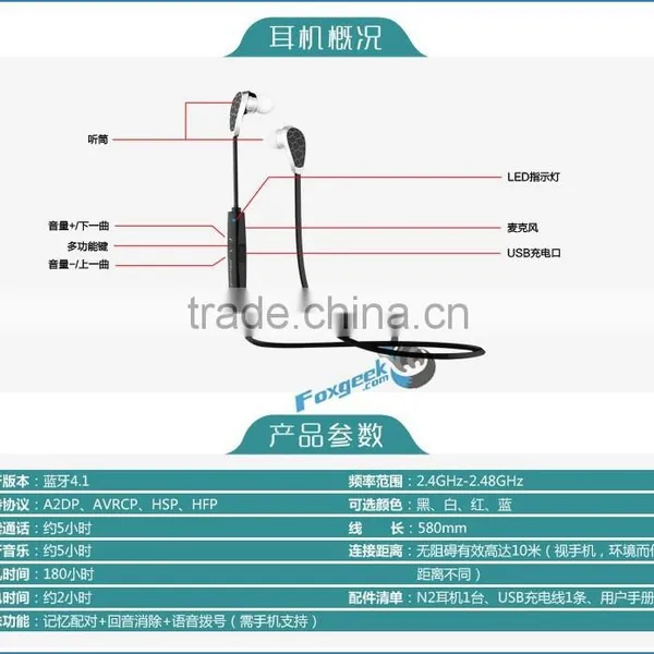 Wholesale High End Wireless Bluetooth Headset, High Quality N2 Earphone, Mini Bluetooth Sport Earphone photo-6