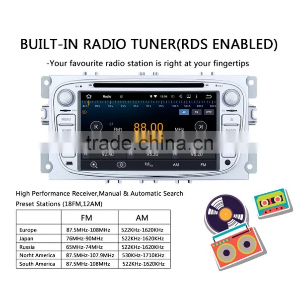 Android 5.1.1 Car DVD GPS for Ford Focus 2 S-max Mondeo C-max Galaxy 3G Wifi BT SD Navigation Radio RDS Stereo System photo-2