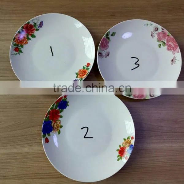 10.5inch Ceramic Moon Shaped Plate With Flower Design for Cameroon photo-5