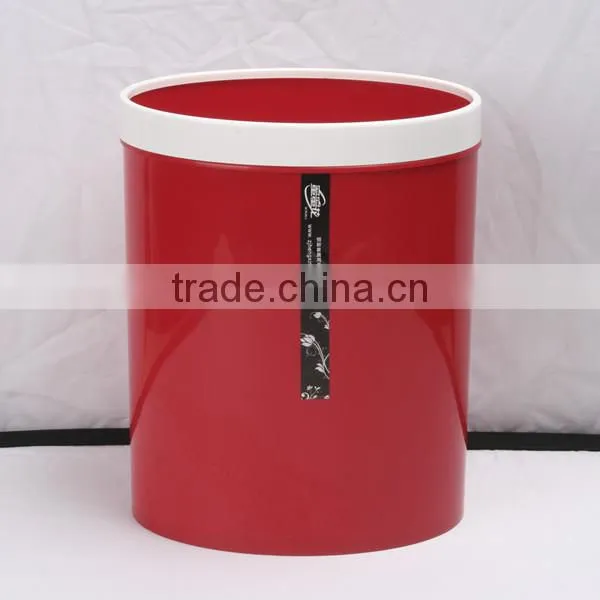 Plastic Double Color Big Semi-Round Trash Can Dustbin 12L photo-2