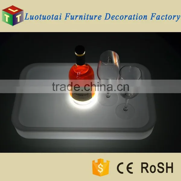 Wireless Control RGB Color Changed Battery Operated Wine Tray Stand/plastic Tray for Wine and Food photo-3