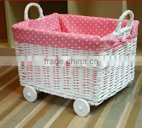 Wholesale Wicker Small Round Storage Home Decoration Baskets With Liner Small Willow Baskets for Baby photo-3