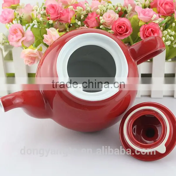 China Factory Custom Logo Promotion Cheap Red Glaze Porcelain Tea Accessories Ceramic Tea Pot photo-6