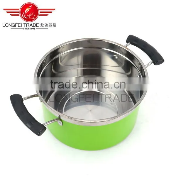 Hot Selling 4pcs Colorized Stainless Steel Soup Pot Kitchen Cookware With Glass Lid photo-5