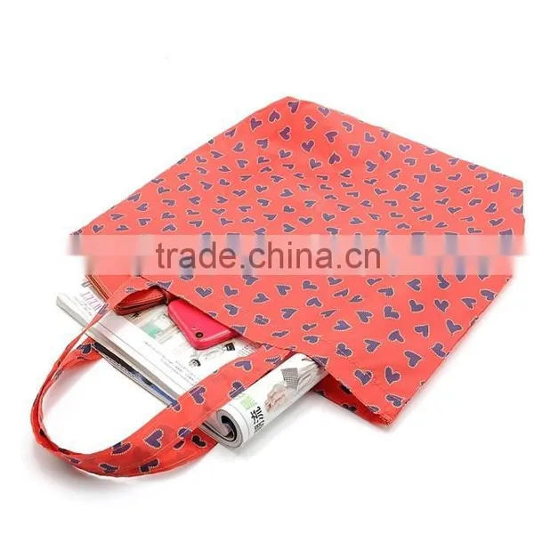 Dot Watermelon Color Full Printing 190D Polyester Foldable Shopping Tote Bag,Folding Into A Purse photo-3