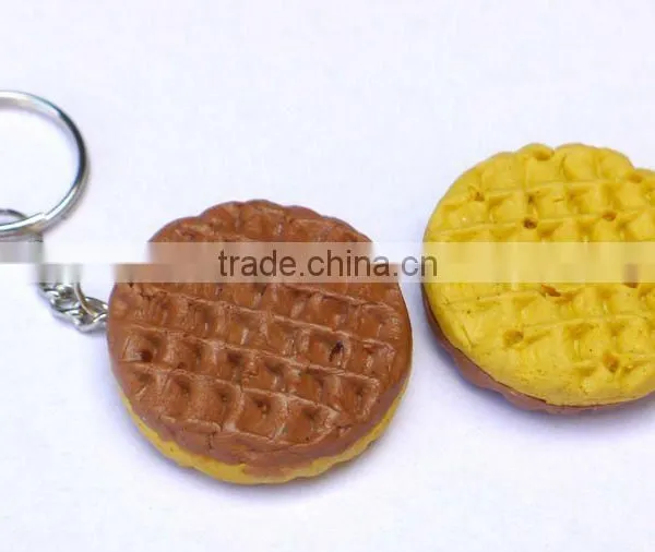 Food model cracker cookies biscuit jewelry charm and keyring