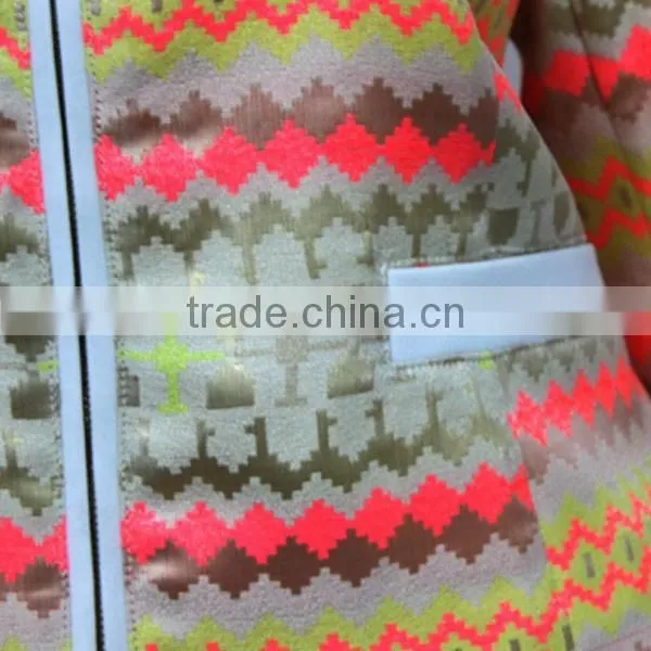 Bulk Wholesale Round Neck Jacquard Women Jacket With Gold Metal photo-5