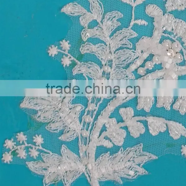New Arrival Embroidered Lace Beaded Applique With Good Price photo-2