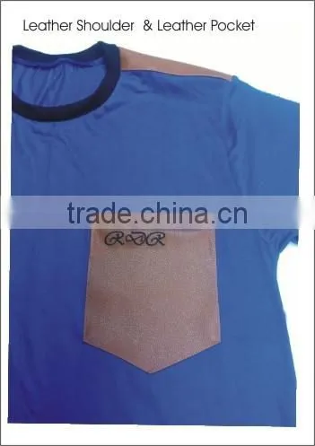 T-Shirt With Leather Pocket photo-2
