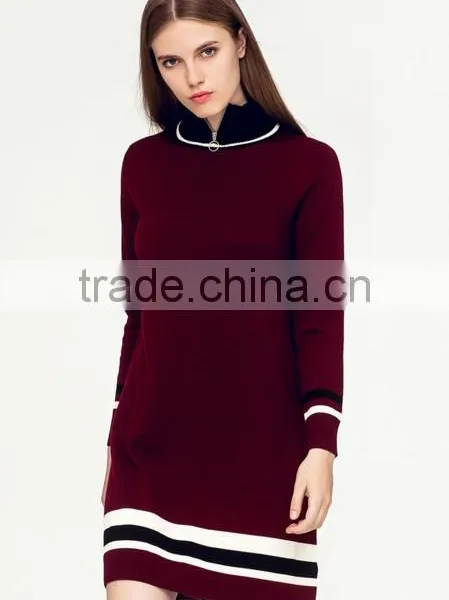Most Popular Items Long Sleeve Zipper Sweater Women Dress 2017 for Lady photo-4