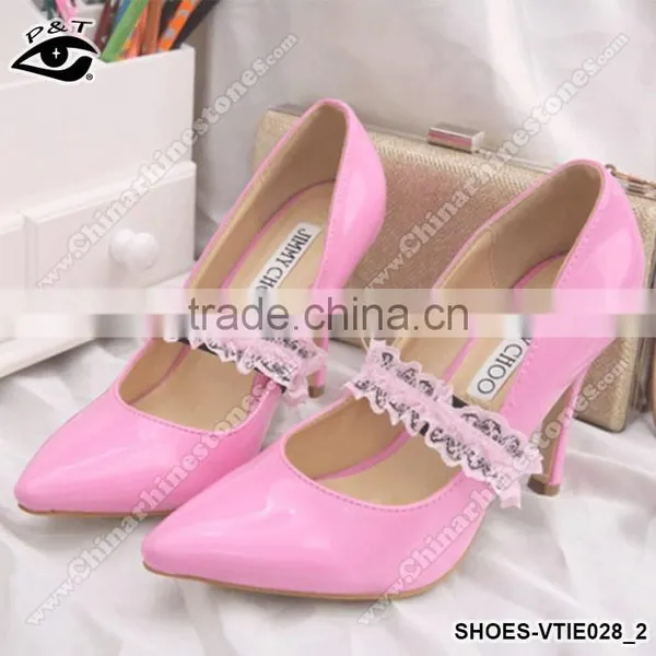 4 Colors Lace Ribbon Shoe Lace Elastic Straps For High Heels photo-3