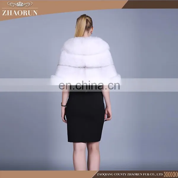 Wholesale China Fur Coat Cape White Fox Fur Capes Shawls photo-3
