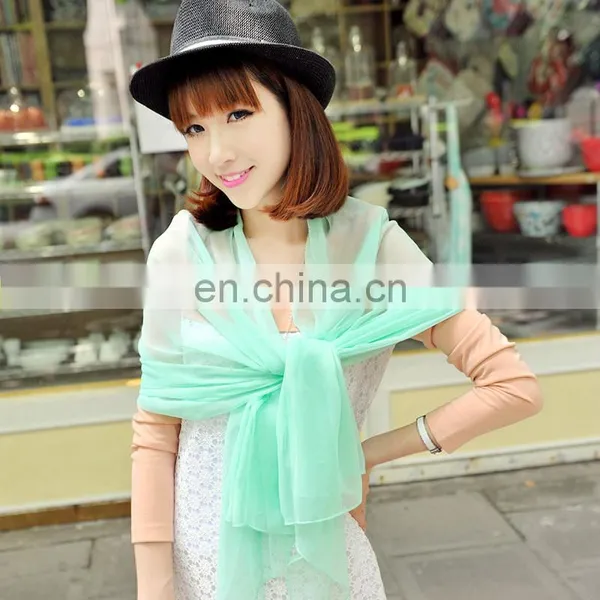 High Quality Fashion Custom-made Dark Pink Chiffon Shawl(PD523BL) photo-2
