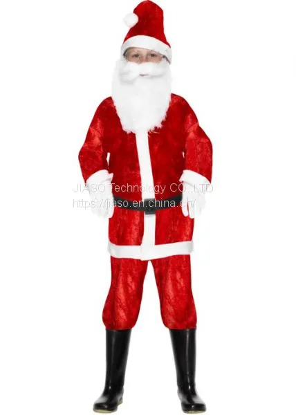 Wholesale Kids Flannel Santa Claus Costume Suit for Christmas