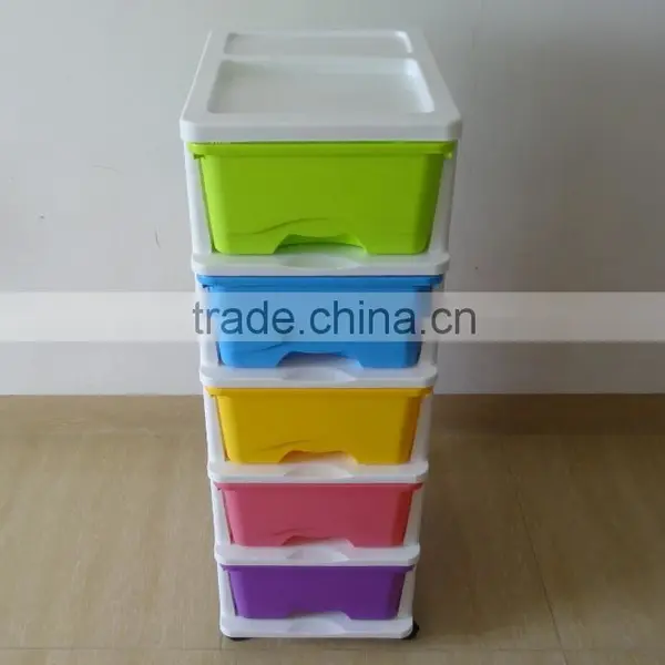 2016 Japan Hot Selling New Style Colorful 5 Tier Detachable Plastic Storage Drawer, Locker, Cabinet photo-2