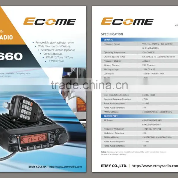 Own Brand Hi-Q China Handy ECOME Radio MT660 Specialty All-Round Facility photo-2