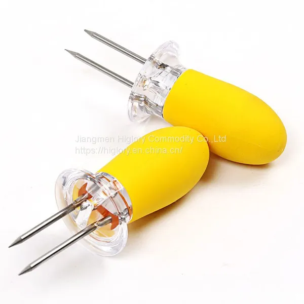 Creative Corn Barbecue Fork Stainless Steel Corn Needle for Kitchen Fruit Fork Garden BBQ TOOL