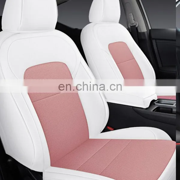 Beige Memory Foam Imitation Fiber Leather Back of Rear Row Not Wrapped Car Seat Cover Set Kits Including Cushion and Pillow photo-5