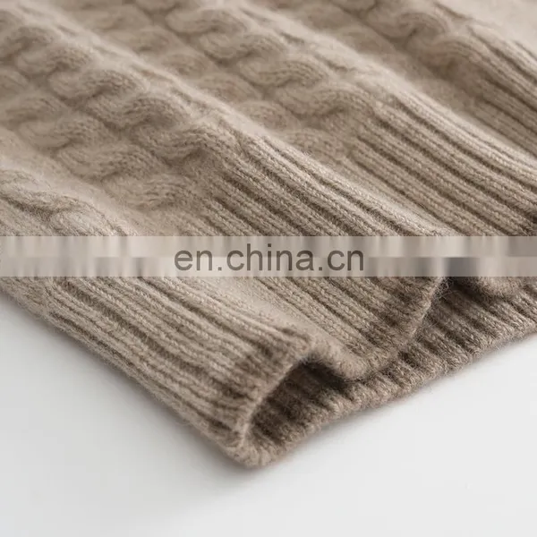 100% Cashmere V-Neck Sweaters Winter Casual Cable Knit and Plain Knit Design Solid Pattern With Button Decoration Front Logo photo-5