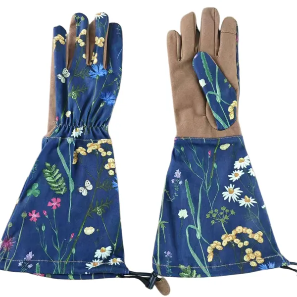 Leather Garden Gloves Long Cuff Design Garden Gloves