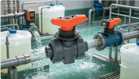 PVC Metering Ball Valve PVC-U Flow Control Valve for Water Treatment System Chemical Pipeline Control photo-2