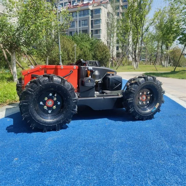 Petrol 550Mm Cutting Width 200 Meters Long Distance Control Remote Control Lawn Mower With Wheels photo-3
