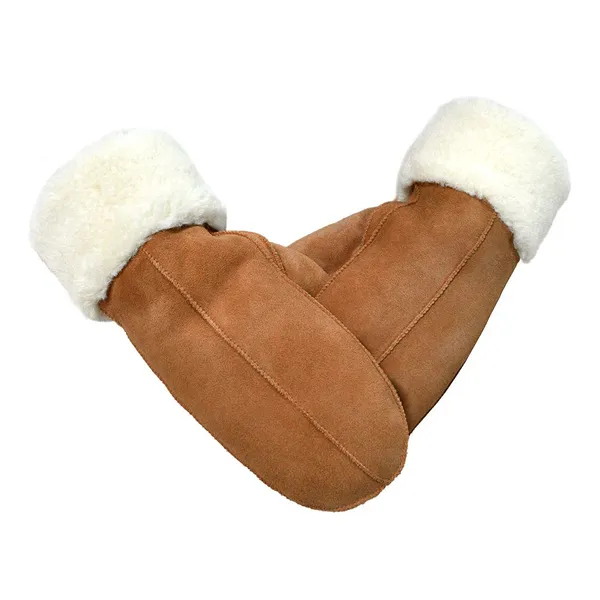 Gloves Manufacturer Wholesales Fur Sheep Skin Leather Gloves Mittens for Women and Men photo-4
