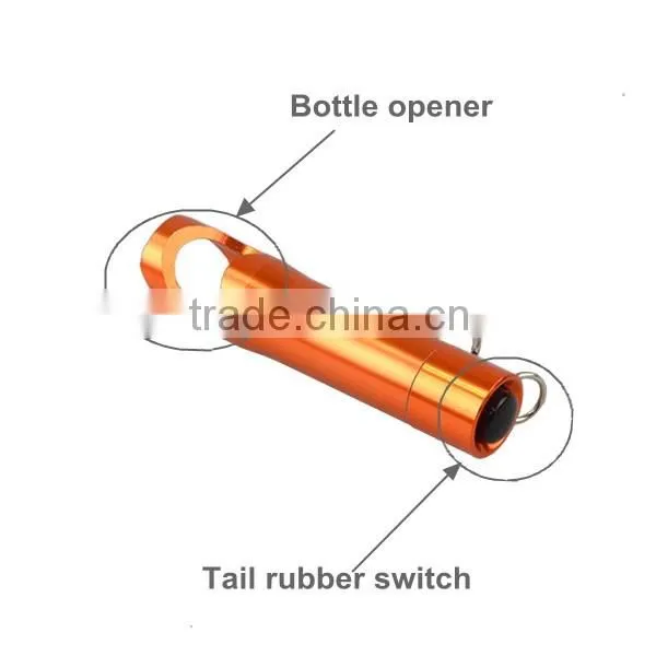 High Quality Orange 3 LED Keychain Bottle Opener Torch photo-2