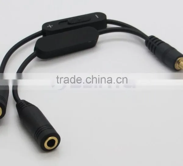 2 Male to Female Y Splitter Cable Extension Audio Cable With Volume Control photo-4