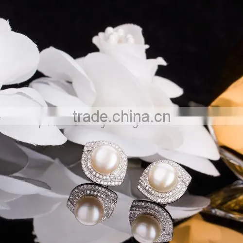 Hot Selling Silver Pearl Earrings Designs for Wedding