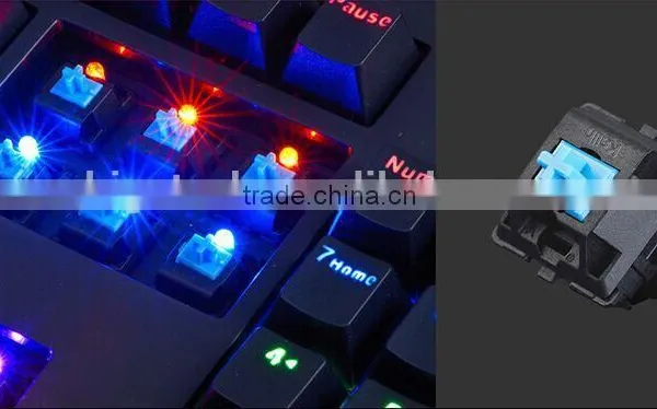 OEM Customized USB 7 Colors RGB LED Illuminated Backlight Ergonomic Wrist Rest Design Kailh Switches Gaming Mechanical Keyboard Quality Choice photo-6