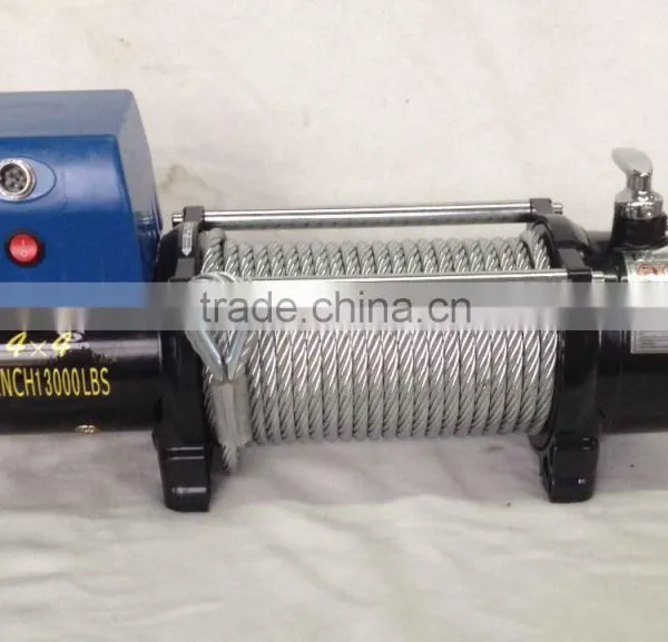 NEW 13000lb Offroad Recovery Winch Aluminum Control Box on Motor Top