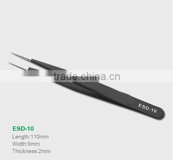 ESD-10 Anti-static Stainless Steel Tweezers for Computer Repair Tools
