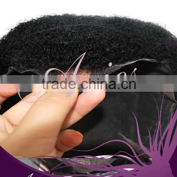 Wholesale 100% Virgin Indian Remy Human Hair Piece Natural Hair Afro Kinky Curly Swiss Lace Men's Toupee for Black Men photo-2