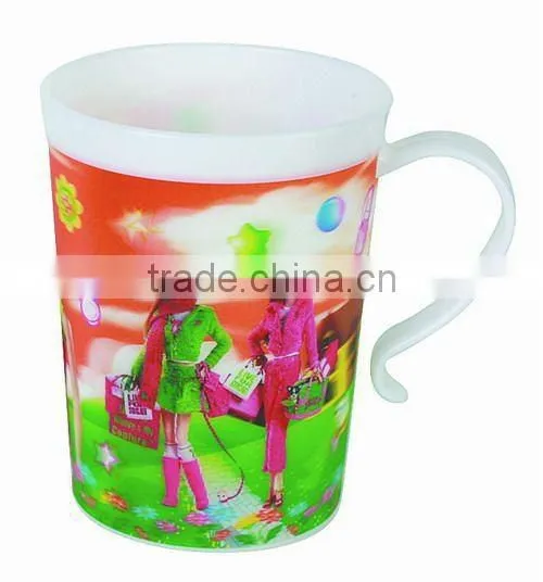 350ml 3D Lenticular Eco-friendly pp Cup With Handle