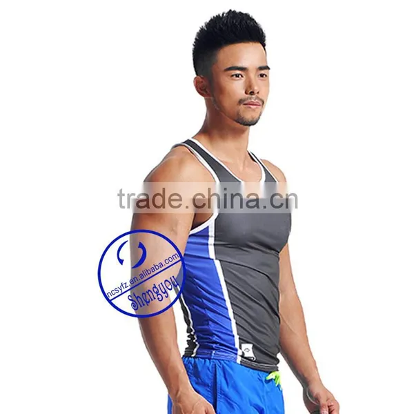 Custom Polyester Spandex Mens Dri Fit Tank Top photo-3