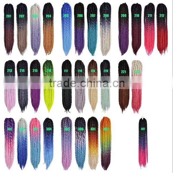 Ombre Havana Mambo Twist Pre Twisted Crochet Braid Hair 20'' 120g/pc 2X Synthetic Senegalese Havana Mambo Twist Braids Hair Quality Choice