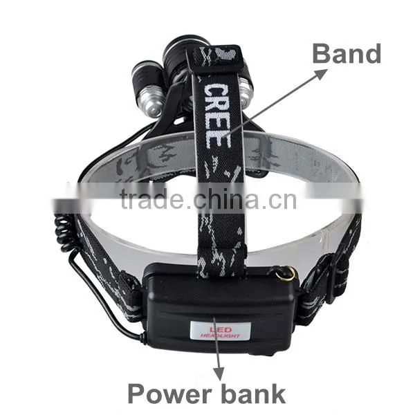 XM-L T6 LED Ultra Bright Aluminium Alloy Rechargeable Bike Light Headlamp For Military photo-3