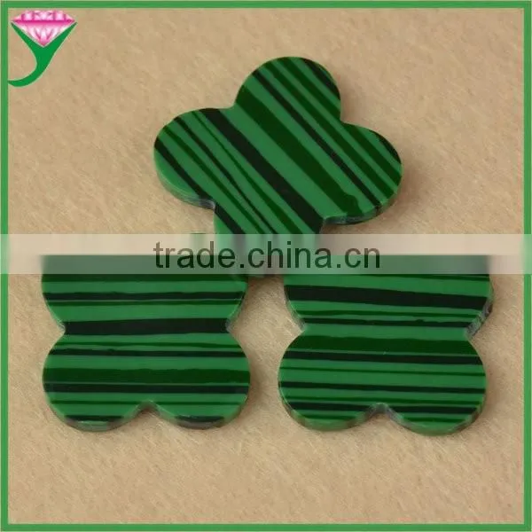 Wholesale Prices Rough Slices Four Leaf Clover Real Natural Green Malachite for Necklace photo-4