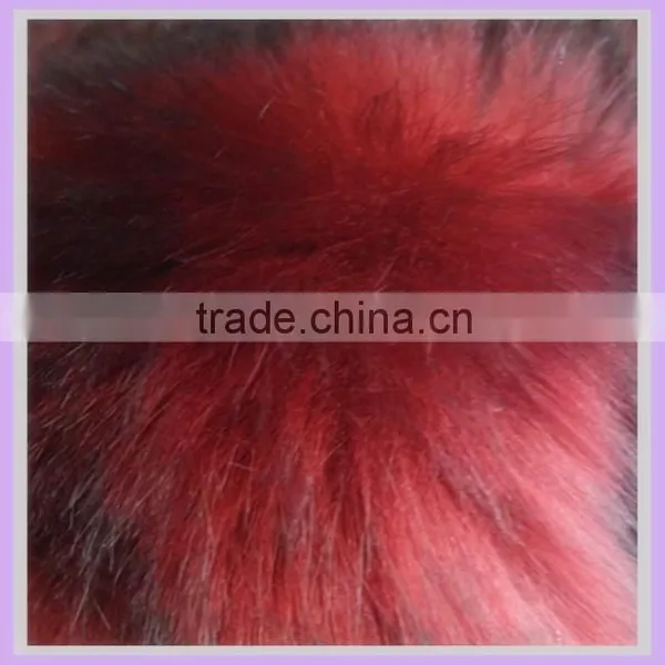 100% Acrylic Faux Fur Textile Fabric for Clothing Tip Print Red photo-4