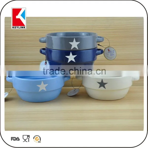 China Factory Creative Shape Lovely Star Design Cheap Ceramic Cereal Bowl Soup Bowl Ceramic photo-3