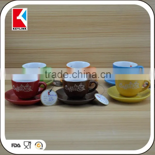 Wholesale Custom Logo Printing Chocolate Ceramic Cups 12pcs Tea Ceramic Cup and Saucer photo-3