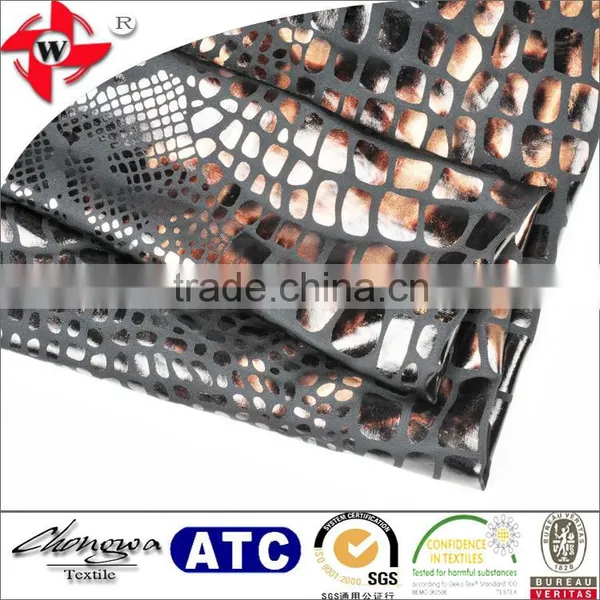 Wholesale Designer 95 Polyester 5 Elastane Snakeskin Leather Look Fabric photo-3