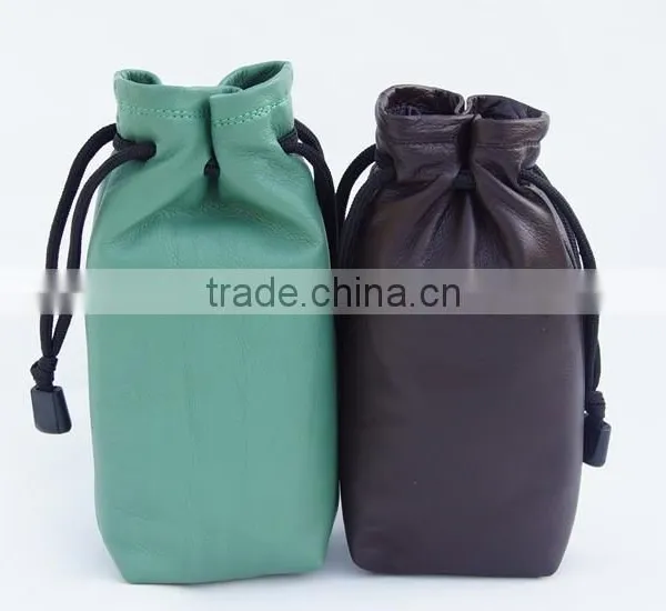 2016 new design cameca bag portable leather bag draw string camera bag