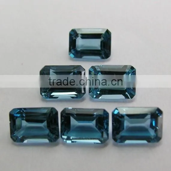 Blue Topaz Quartz Faceted Cut Loose Gemstone photo-3