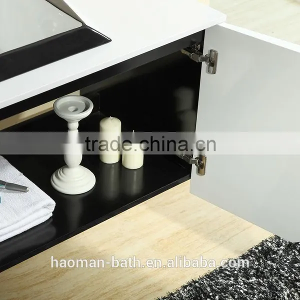 HM-C-10 New Fashion Hot Selling Modern Bathroom Cabinet Ceramic Bathroom Wash Basin Cabinet Wall Mount Cabinets photo-3