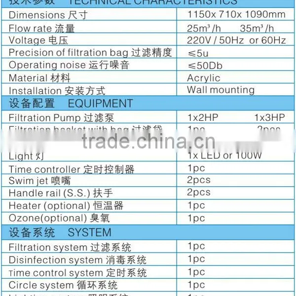 Factory Price Wall Mounted Pool Swimming Pool Integrative Pool Filter photo-3