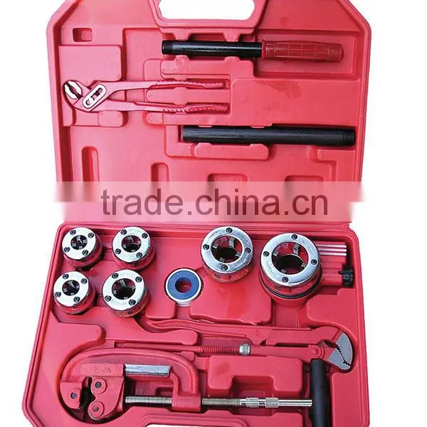 HAND DIE RATCHETING PIPE THREAD THREADER TOOL RATCHET THREADING KIT SET